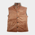 Terra Leather Button-Up Gilet