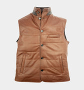 Terra Leather Button-Up Gilet